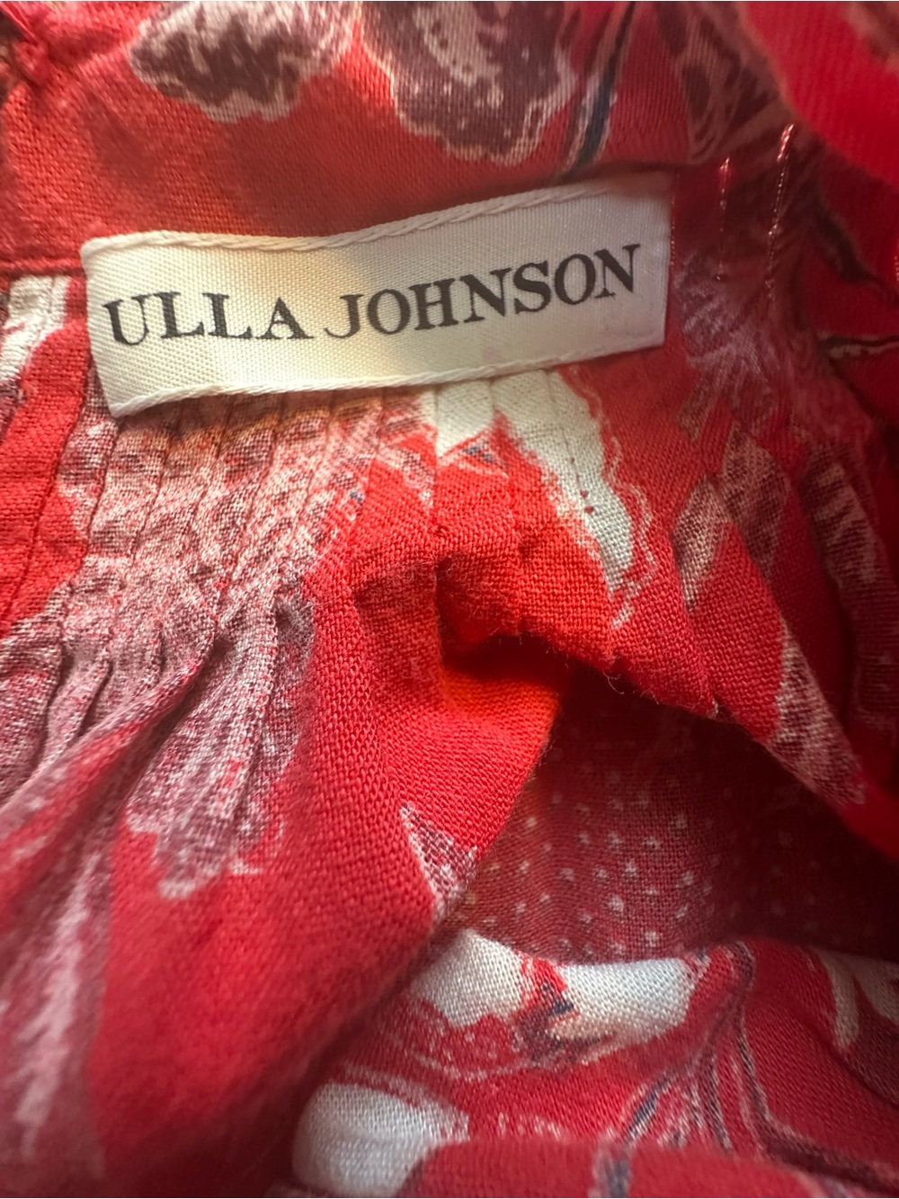 Ulla Johnson Lottie Floral Cotton Voile Midi Dress Red Size 4 - Picture 14 of 16